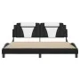 Bed frame with black and white synthetic leather headboard by , Beds and slatted bases - Ref: Foro24-3208115, Price: 232,30 €...