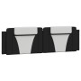Bed frame with black and white synthetic leather headboard by , Beds and slatted bases - Ref: Foro24-3208115, Price: 236,40 €...