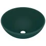 Matte dark green ceramic round luxury washbasin 32.5x14 cm by vidaXL, Sinks - Ref: Foro24-146970, Price: 68,72 €, Discount: %