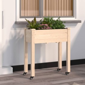 Pflanzkübel mit Futter und Rädern aus massiver Fichte 71x37x80 cm von , Töpfe und Pflanzgefäße - Ref: Foro24-3157823, Preis: ...