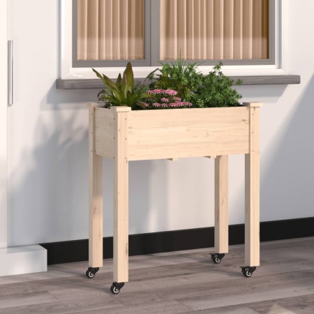 Pflanzkübel mit Futter und Rädern aus massiver Fichte 71x37x80 cm von , Töpfe und Pflanzgefäße - Ref: Foro24-3157823, Preis: ...