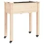 Jardinera con forro y ruedas madera maciza de abeto 71x37x80 cm by , Pots and planters - Ref: Foro24-3157823, Price: 58,82 €,...