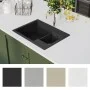Double sink kitchen with overflow black granite by vidaXL, Sinks - Ref: Foro24-147085, Price: 177,49 €, Discount: %