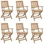 Klappbare Gartenstühle 6 Stück und Kissen aus massivem Akazienholz von , Gartenstühle - Ref: Foro24-3065464, Preis: 360,51 €,...