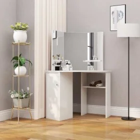 White Corner Makeup Vanity Table by vidaXL, Bedroom Dressers - Ref: Foro24-288451, Price: 151,86 €, Discount: %