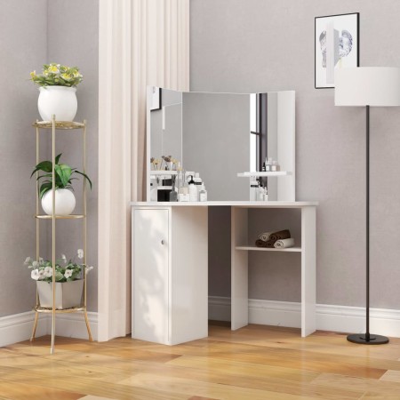Mesa tocador de maquillaje de esquina blanca de vidaXL, Tocadores para dormitorios - Ref: Foro24-288451, Precio: 153,83 €, De...
