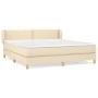 Box spring bed with cream color fabric mattress 160x200 cm by , Beds and slatted bases - Ref: Foro24-3126738, Price: 506,03 €...