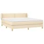 Box spring bed with cream color fabric mattress 160x200 cm by , Beds and slatted bases - Ref: Foro24-3126738, Price: 506,03 €...