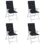 Cushions for high-back chairs 4 pcs black checkered fabric by , Cushions for chairs and sofas - Ref: Foro24-361257, Price: 38...