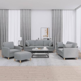 Set of sofas with 4 light gray fabric cushions by , Sofas - Ref: Foro24-3202078, Price: 747,77 €, Discount: %
