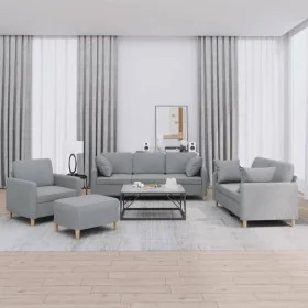 Set of sofas with 4 light gray fabric cushions by , Sofas - Ref: Foro24-3202078, Price: 672,31 €, Discount: %