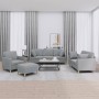 Set of sofas with 4 light gray fabric cushions by , Sofas - Ref: Foro24-3202078, Price: 747,77 €, Discount: %