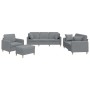 Set of sofas with 4 light gray fabric cushions by , Sofas - Ref: Foro24-3202078, Price: 747,77 €, Discount: %