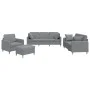 Set of sofas with 4 light gray fabric cushions by , Sofas - Ref: Foro24-3202078, Price: 672,31 €, Discount: %