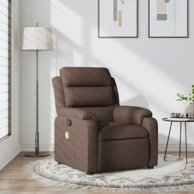 Dark brown fabric reclining massage chair by , Armchairs - Ref: Foro24-373479, Price: 247,70 €, Discount: %