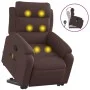 Silla de masaje reclinable de pie de tela marrón oscuro de , Sillones - Ref: Foro24-3204997, Precio: 326,18 €, Descuento: %