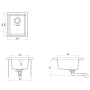 Fregadero de cocina con rebosadero granito blanco de vidaXL, Fregaderos - Ref: Foro24-147076, Precio: 164,81 €, Descuento: %