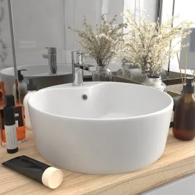 Luxuriöses Waschbecken mit Überlauf aus mattweißer Keramik, 36 x 13 cm von vidaXL, Sinkt - Ref: Foro24-147031, Preis: 76,71 €...