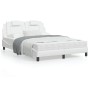 Bed frame with white synthetic leather headboard 140x190 cm by , Beds and slatted bases - Ref: Foro24-3208090, Price: 223,49 ...