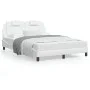 Bed frame with white synthetic leather headboard 140x190 cm by , Beds and slatted bases - Ref: Foro24-3208090, Price: 223,52 ...