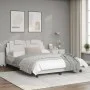 Bed frame with white synthetic leather headboard 140x190 cm by , Beds and slatted bases - Ref: Foro24-3208090, Price: 223,52 ...