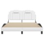 Bed frame with white synthetic leather headboard 140x190 cm by , Beds and slatted bases - Ref: Foro24-3208090, Price: 223,49 ...