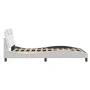 Bed frame with white synthetic leather headboard 140x190 cm by , Beds and slatted bases - Ref: Foro24-3208090, Price: 223,52 ...
