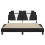 Bed frame structure with black and white synthetic leather headboard 140x200cm. by , Beds and slatted bases - Ref: Foro24-320...