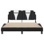 Estructura cama cabecero cuero sintético negro blanco 140x200cm