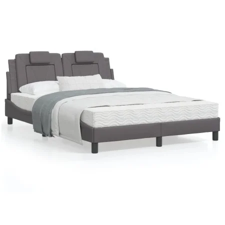 Estructura de cama con cabecero cuero sintético gris 140x200cm de , Camas y somieres - Ref: Foro24-3208099, Precio: 187,14 €,...