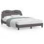 Bed frame with gray synthetic leather headboard 140x200cm by , Beds and slatted bases - Ref: Foro24-3208099, Price: 189,98 €,...