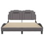 Bed frame with gray synthetic leather headboard 140x200cm by , Beds and slatted bases - Ref: Foro24-3208099, Price: 189,98 €,...