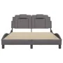 Estructura de cama con cabecero cuero sintético gris 140x200cm de , Camas y somieres - Ref: Foro24-3208099, Precio: 187,14 €,...