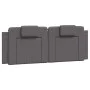 Estructura de cama con cabecero cuero sintético gris 140x200cm de , Camas y somieres - Ref: Foro24-3208099, Precio: 187,14 €,...