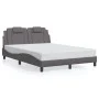 Bed frame with LED lights in gray synthetic leather 140x200 cm by , Beds and slatted bases - Ref: Foro24-3214025, Price: 197,...