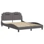 Bed frame with LED lights in gray synthetic leather 140x200 cm by , Beds and slatted bases - Ref: Foro24-3214025, Price: 197,...