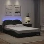 Bettgestell mit LED-Leuchten, graues Kunstleder, 140 x 200 cm von , Betten und Lattenroste - Ref: Foro24-3214025, Preis: 198,...