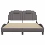 Bed frame with LED lights in gray synthetic leather 140x200 cm by , Beds and slatted bases - Ref: Foro24-3214025, Price: 197,...