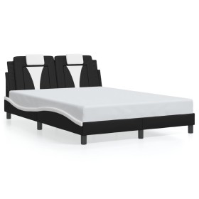Bettgestell mit LED Kunstleder schwarz weiß 140x200 cm von , Betten und Lattenroste - Ref: Foro24-3214027, Preis: 206,61 €, R...