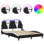 Bettgestell mit LED Kunstleder schwarz weiß 140x200 cm von , Betten und Lattenroste - Ref: Foro24-3214027, Preis: 206,61 €, R...
