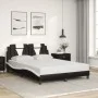 Bed frame with LED lights, black and white synthetic leather, 140x200 cm. by , Beds and slatted bases - Ref: Foro24-3214027, ...
