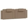Bed frame with LED lights, PE leather, cappuccino color, 160x200 cm. by , Beds and slatted bases - Ref: Foro24-3214033, Price...