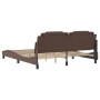 Bed frame with LED lights in brown synthetic leather 180x200 cm by , Beds and slatted bases - Ref: Foro24-3214038, Price: 212...