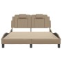 Bettgestell mit LED-Beleuchtung aus synthetischem Capuccino-Leder 140x190 cm von , Betten und Lattenroste - Ref: Foro24-32140...