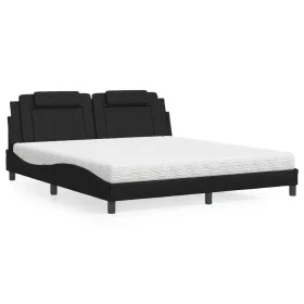 Bett mit schwarzer Kunstleder-Matratze 180x200 cm von , Betten und Lattenroste - Ref: Foro24-3208810, Preis: 438,36 €, Rabatt: %