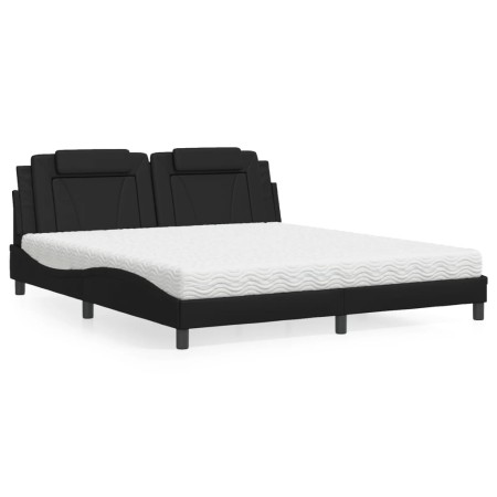 Bett mit schwarzer Kunstleder-Matratze 180x200 cm von , Betten und Lattenroste - Ref: Foro24-3208810, Preis: 446,31 €, Rabatt: %