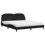 Cama con colchón cuero sintético negro 180x200 cm de , Camas y somieres - Ref: Foro24-3208810, Precio: 437,37 €, Descuento: %