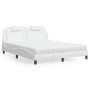 Cama con colchón cuero sintético blanco 160x200 cm de , Camas y somieres - Ref: Foro24-3208804, Precio: 401,91 €