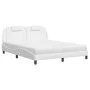 Bett mit weißem Kunstleder-Matratze 160x200 cm von , Betten und Lattenroste - Ref: Foro24-3208804, Preis: 406,50 €, Rabatt: %