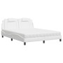 Bett mit weißem Kunstleder-Matratze 160x200 cm von , Betten und Lattenroste - Ref: Foro24-3208804, Preis: 406,06 €, Rabatt: %